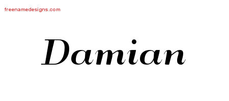 Art Deco Name Tattoo Designs Damian Graphic Download