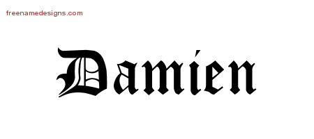 Blackletter Name Tattoo Designs Damien Printable