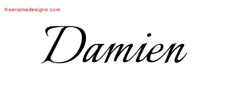 Calligraphic Name Tattoo Designs Damien Free Graphic