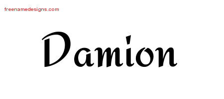 Calligraphic Stylish Name Tattoo Designs Damion Free Graphic