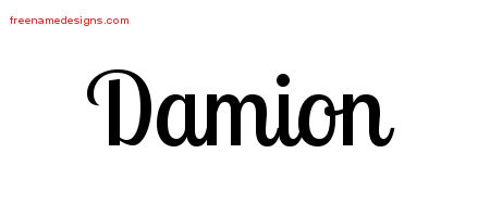 Handwritten Name Tattoo Designs Damion Free Printout
