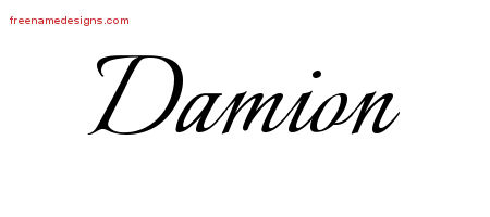 Calligraphic Name Tattoo Designs Damion Free Graphic
