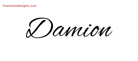Cursive Name Tattoo Designs Damion Free Graphic