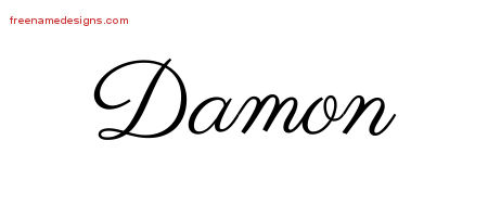 Classic Name Tattoo Designs Damon Printable