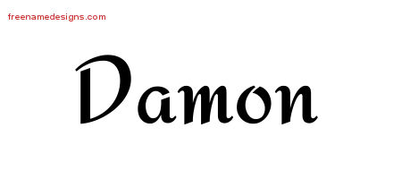 Calligraphic Stylish Name Tattoo Designs Damon Free Graphic
