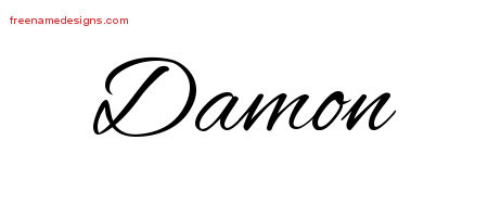 Cursive Name Tattoo Designs Damon Free Graphic