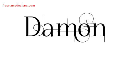 Decorated Name Tattoo Designs Damon Free Lettering