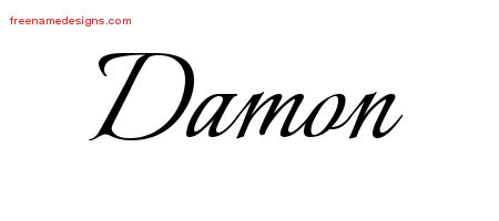 Calligraphic Name Tattoo Designs Damon Free Graphic