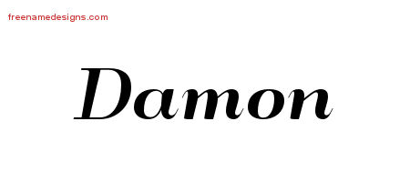 Art Deco Name Tattoo Designs Damon Graphic Download