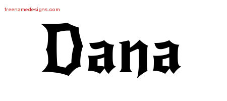 Gothic Name Tattoo Designs Dana Free Graphic