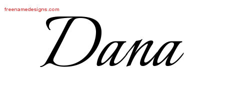Calligraphic Name Tattoo Designs Dana Free Graphic