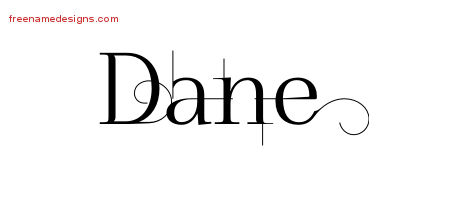 Decorated Name Tattoo Designs Dane Free Lettering
