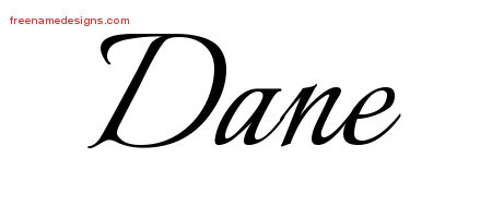 Calligraphic Name Tattoo Designs Dane Free Graphic