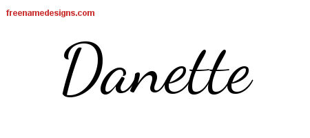 Lively Script Name Tattoo Designs Danette Free Printout