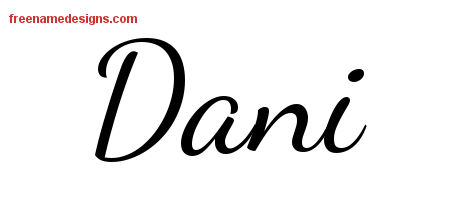 Lively Script Name Tattoo Designs Dani Free Printout