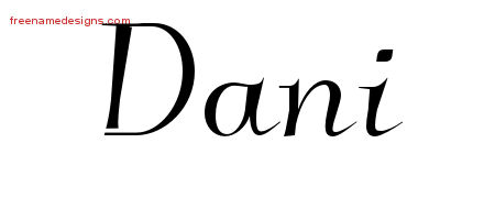 Elegant Name Tattoo Designs Dani Free Graphic