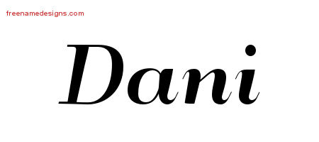 Art Deco Name Tattoo Designs Dani Printable