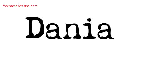 Vintage Writer Name Tattoo Designs Dania Free Lettering