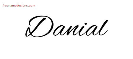 Cursive Name Tattoo Designs Danial Free Graphic