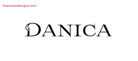 Flourishes Name Tattoo Designs Danica Printable