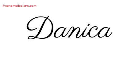 Classic Name Tattoo Designs Danica Graphic Download