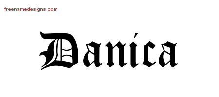Blackletter Name Tattoo Designs Danica Graphic Download