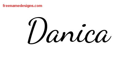 Lively Script Name Tattoo Designs Danica Free Printout