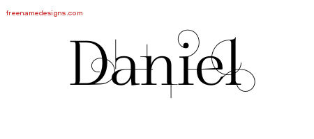 Decorated Name Tattoo Designs Daniel Free Lettering