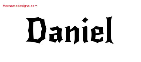 Gothic Name Tattoo Designs Daniel Free Graphic