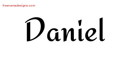 Calligraphic Stylish Name Tattoo Designs Daniel Free Graphic