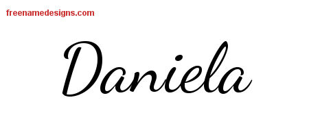 Lively Script Name Tattoo Designs Daniela Free Printout