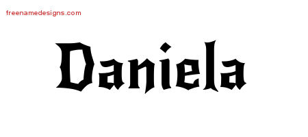 Gothic Name Tattoo Designs Daniela Free Graphic