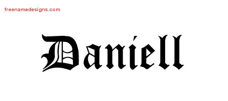 Blackletter Name Tattoo Designs Daniell Graphic Download