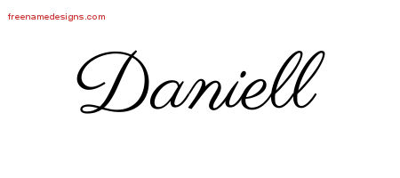 Classic Name Tattoo Designs Daniell Graphic Download