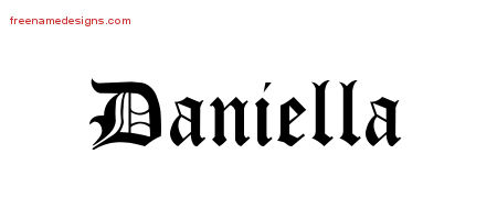 Blackletter Name Tattoo Designs Daniella Graphic Download