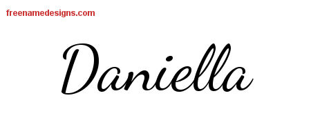 Lively Script Name Tattoo Designs Daniella Free Printout
