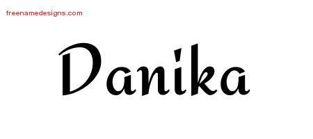 Calligraphic Stylish Name Tattoo Designs Danika Download Free
