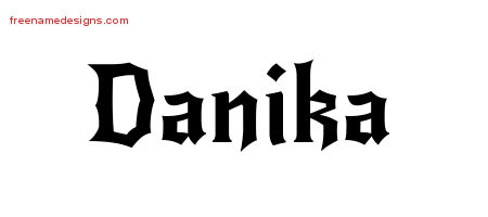 Gothic Name Tattoo Designs Danika Free Graphic