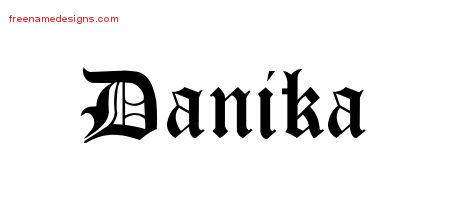 Blackletter Name Tattoo Designs Danika Graphic Download