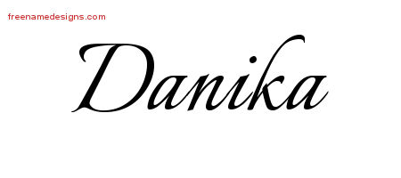 Calligraphic Name Tattoo Designs Danika Download Free