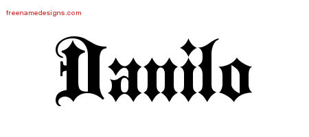 Old English Name Tattoo Designs Danilo Free Lettering