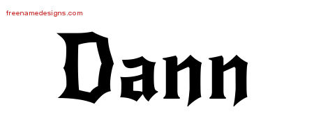 Gothic Name Tattoo Designs Dann Free Graphic