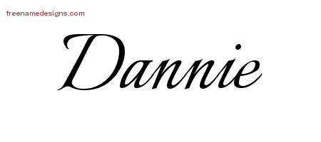 Calligraphic Name Tattoo Designs Dannie Free Graphic