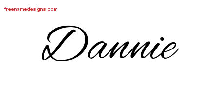 Cursive Name Tattoo Designs Dannie Free Graphic