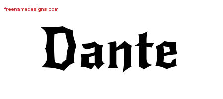 Gothic Name Tattoo Designs Dante Download Free