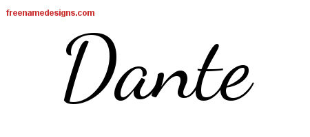 Lively Script Name Tattoo Designs Dante Free Download