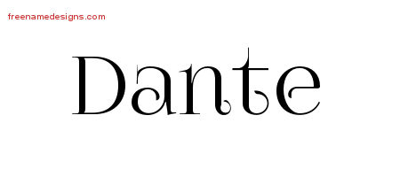 Vintage Name Tattoo Designs Dante Free Printout