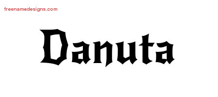 Gothic Name Tattoo Designs Danuta Free Graphic