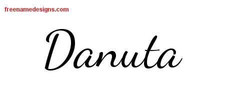 Lively Script Name Tattoo Designs Danuta Free Printout