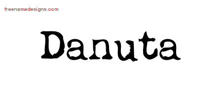 Vintage Writer Name Tattoo Designs Danuta Free Lettering